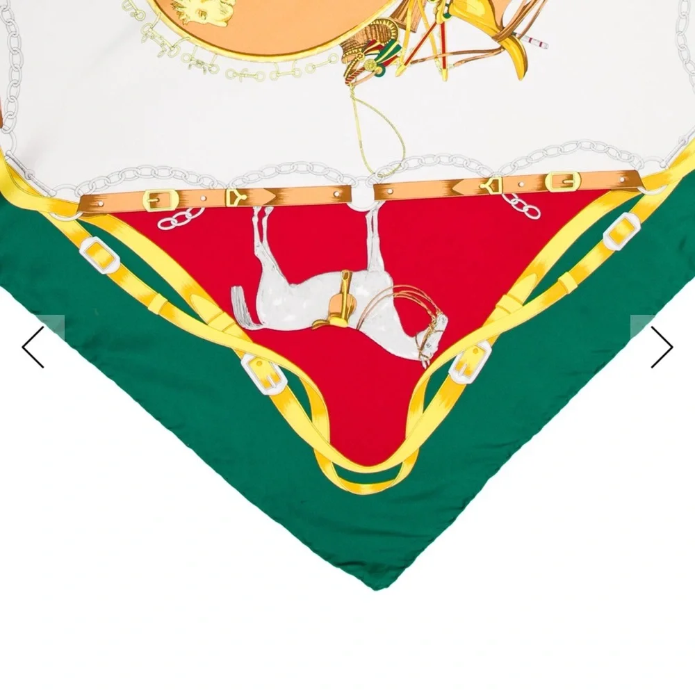 Mark Cross Colorful‎ Equestrian Silk Scarf